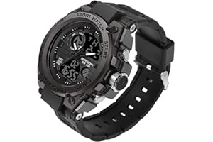 KXAITO Men's Watches Sports Outdoor Waterproof Military Watch Date Multi Function Tactics LED Alarm Stopwatch