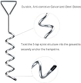 Delex Heavy Duty Trampoline Anchor Kit 4x Ground Stakes 40cm Galvanized view 3