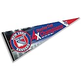 New York Rangers 4 Time Cup Champions Pennant Banner Flag