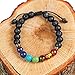 Adjustable 7 Chakra Healing Diffuser Bracelet with Real Stones and Volcanic Lava, Mala Meditation Bracelet - Men's and Women's Religious Jewelry - Wrap, Stretch, Charm Bracelets