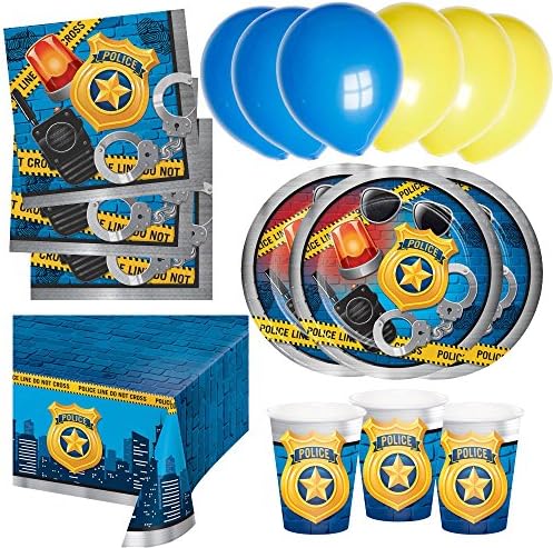 Police Party Party Tableware Essential Pack (8 People)