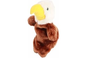 ZAICOLER Soft Plush Eagle Hand Puppets Storytelling Stuffed Animal Toys for Kids Puppet Show Creativity, Height: 25cm (Brown)