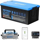 SISWAY 48V 100Ah LiFePO4 Golf Cart Battery, 9.6kW Peak Power, 4000+ Cycles | Battery with Lead Acid Tray Built-in Smart 200A BMS with 48V 18A Charger, Touch Monitor &amp; APP Compatible for Golf Cart