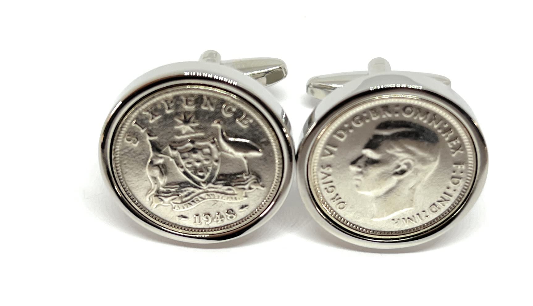 Premium 1948 Lucky Australian sixpence cufflinks for a 78th Birthday cufflinks HT