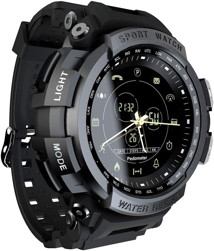 LOKMAT Smart Watch 1.14inch Screen BT4.0 Life Waterproof Pedometer Calories Alarm Sports Men Smartwatch for Android 6.0…