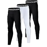 3 Pack Boys' Youth Compression Leggings Pants Tights Athletic Base Layer for Running Hockey Basketball