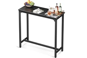 ODK 39 inch Bar Table, Bar Height Pub Table, Counter Height Bar Table, Rectangular High Top Kitchen & Dining Counter Tables with Sturdy Legs & Easy-to-Clean Top, Indoor use, Black