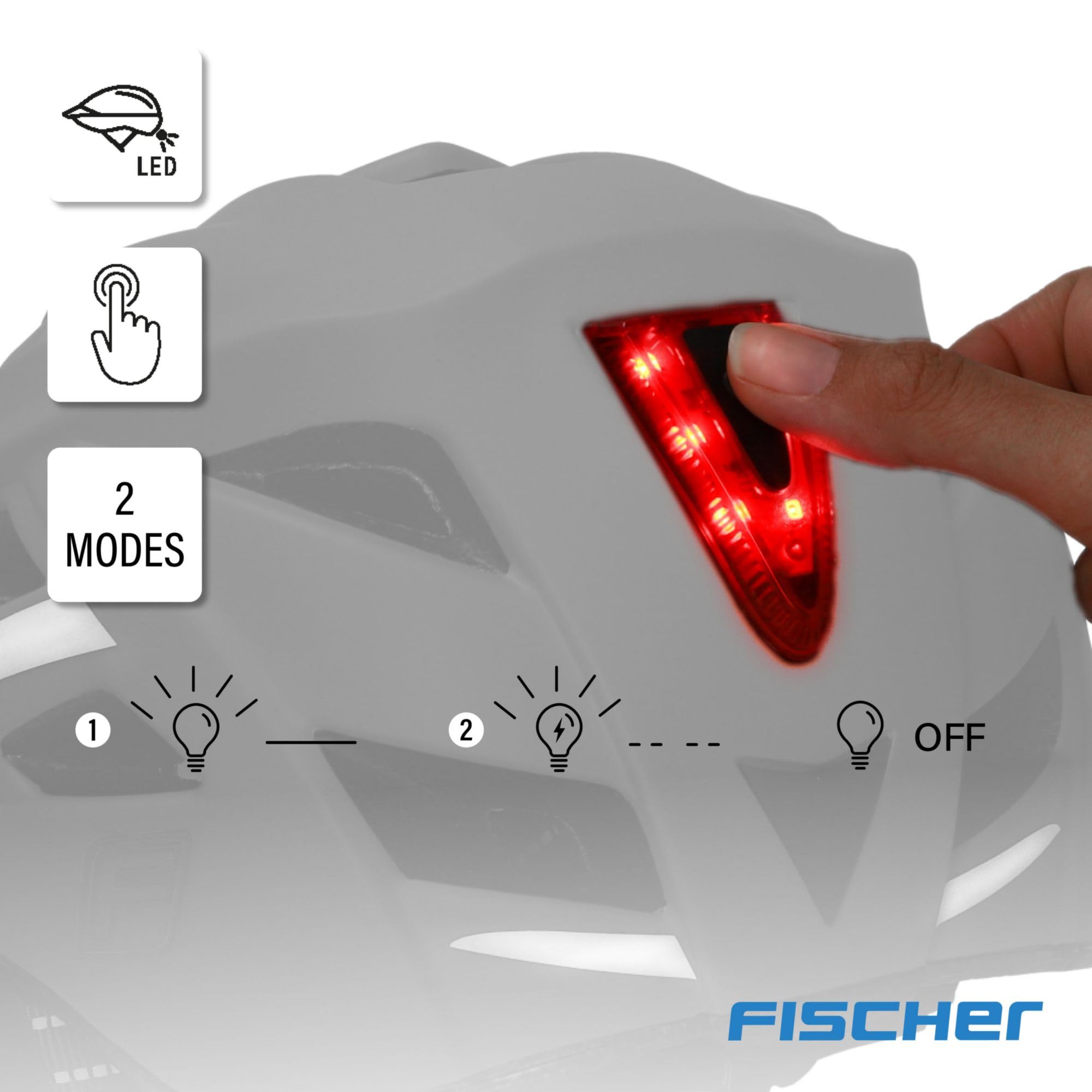 Fischer Erwachsene Fahrradhelm, Radhelm, Cityhelm Urban Plus Brooklyn, L/XL, 58-61cm, blau, mit integriertem LED-Rücklicht 5