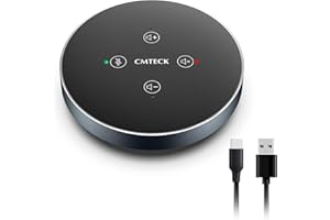 CMTECK USB Conference Speakerphone with Microphone for Home Office Conference Calls - 360° Voice Pickup