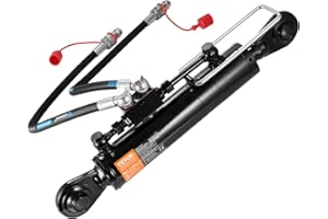 VEVOR Hydraulic Top Link Cat. 2-2（8-5/16 in, 19-11/16~28 in), Hydraulic Cylinder with 2 Hoses & G3/8" Check Valve