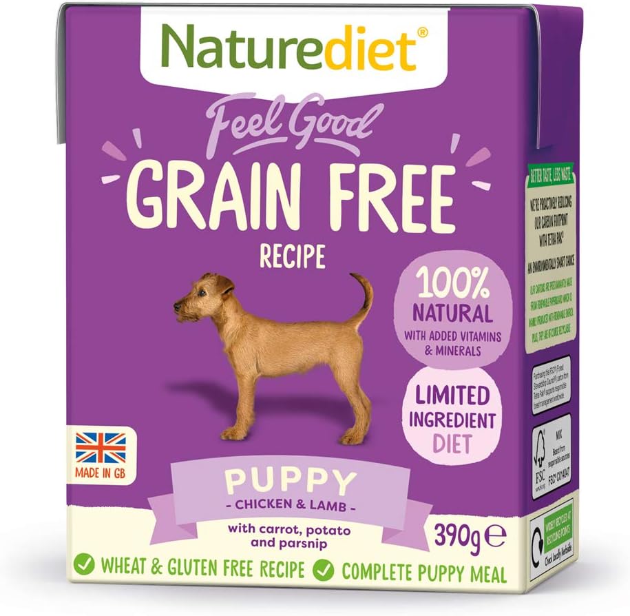Naturediet - Grain Free Wet Dog Food, Natural and Nutritionally Balanced, Grain Free, Puppy, 390g (Pack of 18)