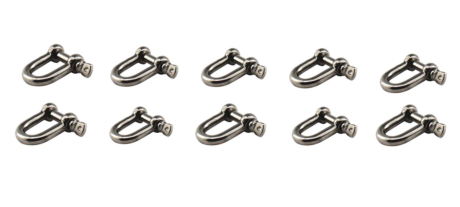 304 stainless steel D-ring shaped M4 shackle heavy duty Load lifting clamp for chain marine buckle pack of 10