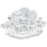 Zuoyou 33 Piece Fondant Cake Cookie Plunger Cutter Sugarcraft Flower Leaf Butterfly Heart Shape Decorating Mold DIY Tools