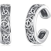 SHEAISRS Celtic Ear Cuffs Earrings for Men Women 925 Sterling Silver Non Piercing Clip on Cartilage Celtic Jewelry for Women Men