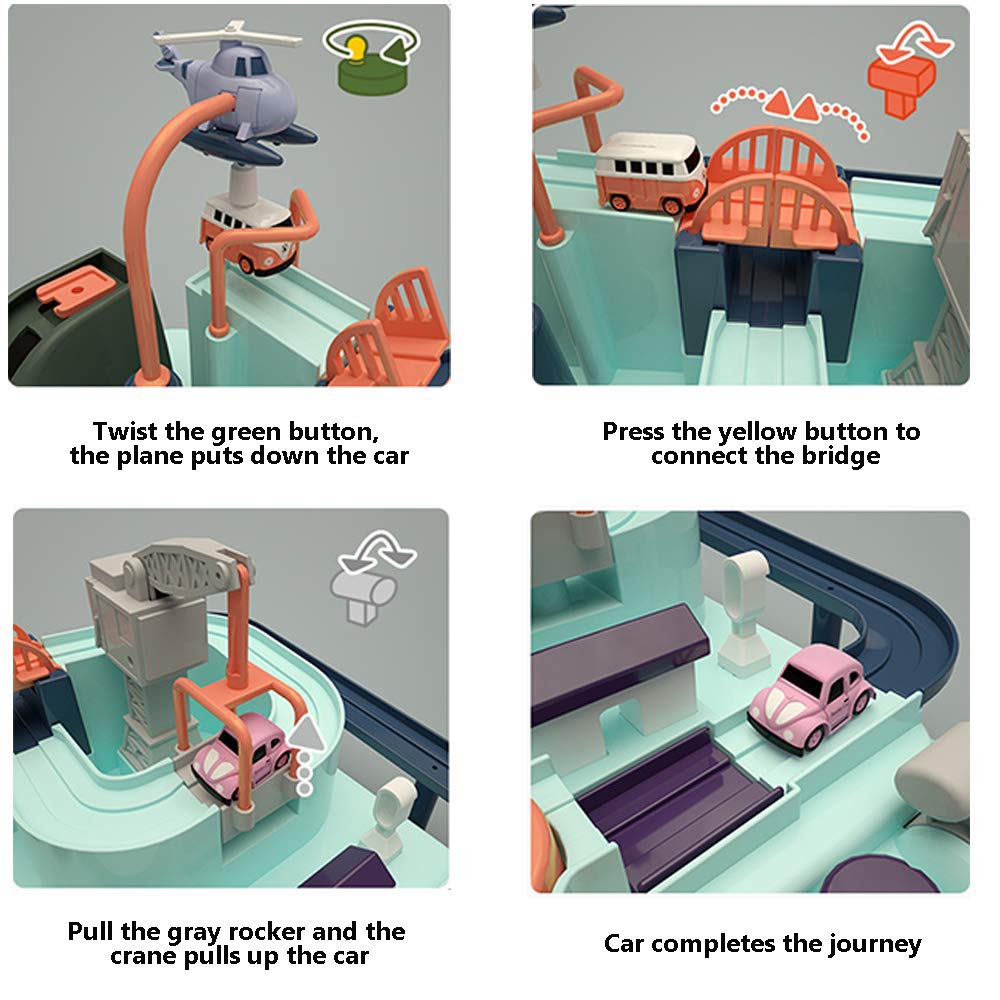 Vehicules A Moteur Garage Voiture Enfants Rampe De Course Voiture Jouets Pour Enfants Bus Jouet De Voiture Avec Helicoptere Piste De Voiture Jouet Pour Bebe Enfant Womdee Jouet Rampe De Course Jeux Et