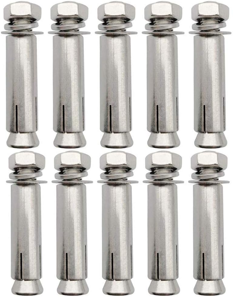 Egofy 10 Pack Anchor Expansion Bolts External Hex Expansion Bolt Anchor for Concrete,304 Stainless Steel,M8x60mm