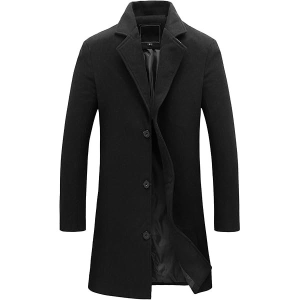 Amazon.com: Maiyifu-GJ Men's Wool Blend Trench Coat Single