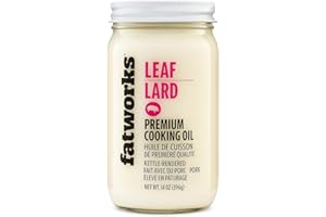 Fat Works Pasture-Raised Leaf Lard – Premium Rendering Fat for Baking & Frying (397 g / 14 oz)