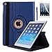 New iPad 9.7 2018 2017 / iPad Air Case - AiSMei Rotating Stand Case Cover with Auto Wake Sleep for Apple iPad 9.7" (6th Gen, 5th Gen) / iPad Air 2013,Bonus Stylus + Film - Dark Blue primary