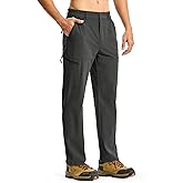 BGOWATU Men's Lightweight Hiking Travel Pants Quick Dry Water Resistant Athletic Joggers Zipper Pockets Cargo Workout Casual