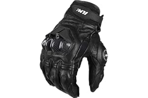 ILM Air Flow Leather Motorcycle Gloves Touchscreen for Men and Women Model-GRC01 (XXL, Black)