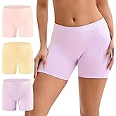 INNERSY Women's 4" Inseam Boxers Briefs Cotton Boyshorts Underwear Ladies Panties 3-Pack