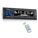 Car Radio Bluetooth Single DIN Car Stereo Audio, Car Audio with Handsfree and App Control,Supports FM/ MP3/SD/AUX/Dual USB/EQ/Quick Charge | Not a CD Player