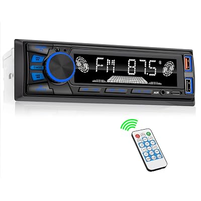 Car Radio Bluetooth Single DIN Car Stereo Audio, Car Audio with Handsfree and App Control,Supports FM/ MP3/SD/AUX/Dual USB/EQ/Quick Charge | Not a CD Player