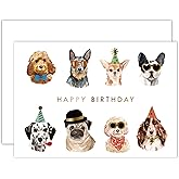 Gooji 5x7 Party Dogs Birthday Card – Funny Birthday Cards for Women – Fun Birthday Card for Husband and Wife – Mom, Dad, Best Friend, Son, Daughter