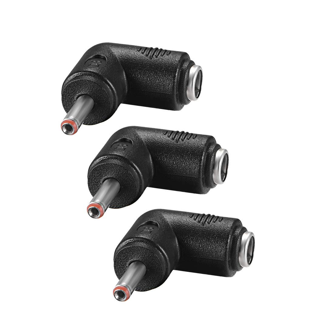sourcing map 3Pcs DC Power Connector Adapter 90 Degree Angle 5.5mm x 2.1mm Female Jack to 3.5mm x 1.35mm Male Plug Coupler Converter for Laptop CCTV Camera strip lighting