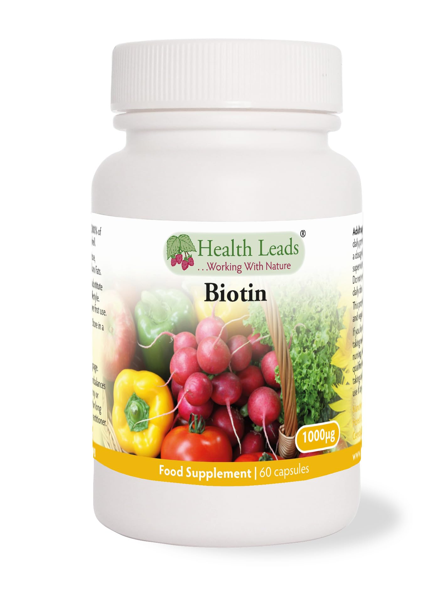 Biotin (Vitamin B7) 1000mcg x 60 Capsules (Magnesium Stearate Free)