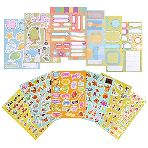 Gimars Handwriting Happy Planner Stickers and Decorative Sticker Collection for Kids DIY Crafts, Scrapbooking, Calendars, Arts, Album, Bullet Journals-12 Sticker Sheets Per Pack