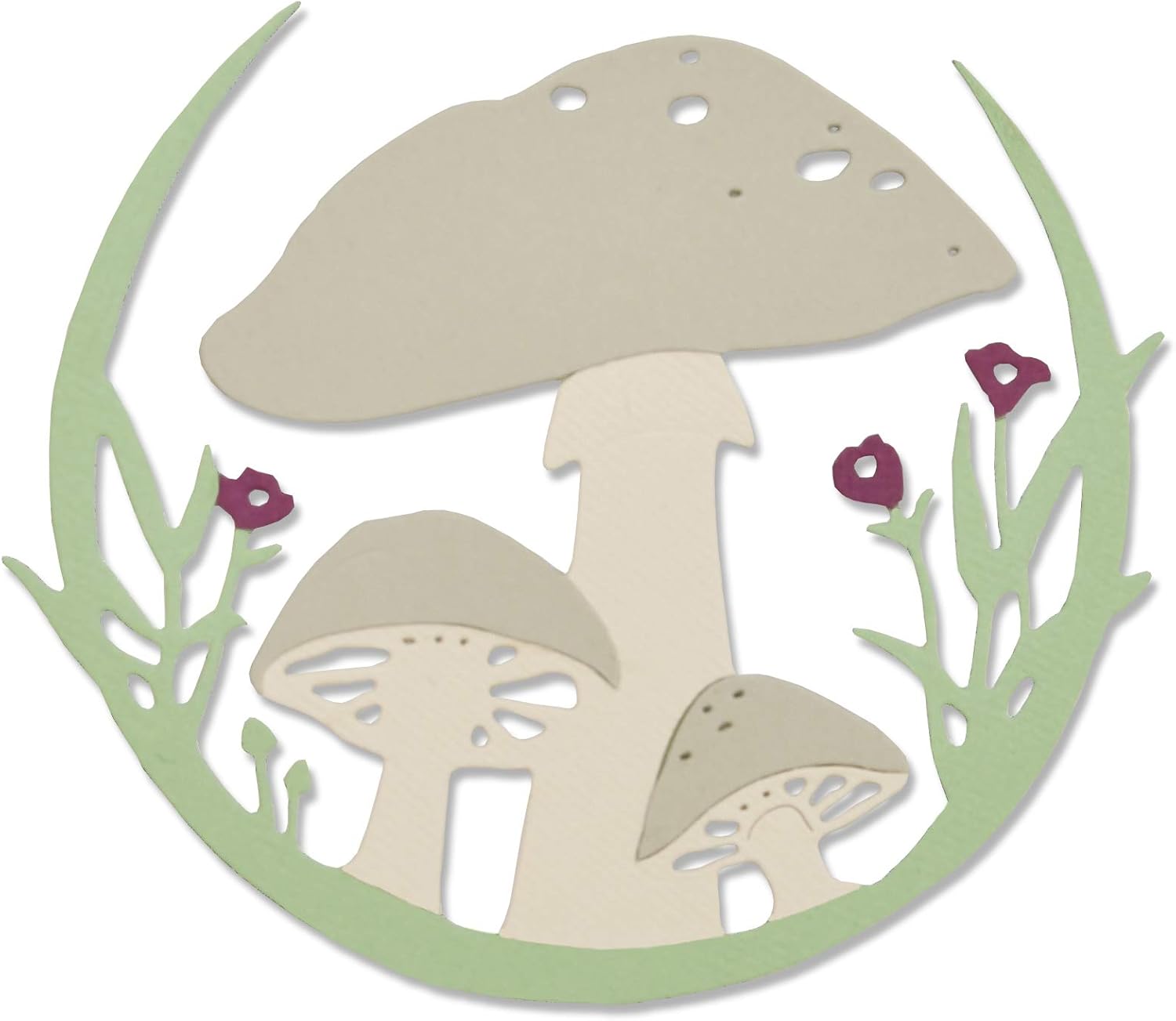 Sizzix Thinlits Die 663420 Mushroom Wreath by Jessica Scott, Multi Colour, One Size