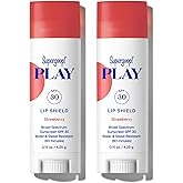 Supergoop! PLAY Lip Shield SPF 30 with Strawberry - Pack of 2 - Moisturizing Lip Treatment for Dry Cracked Lips - Broad Spectrum UV Protection