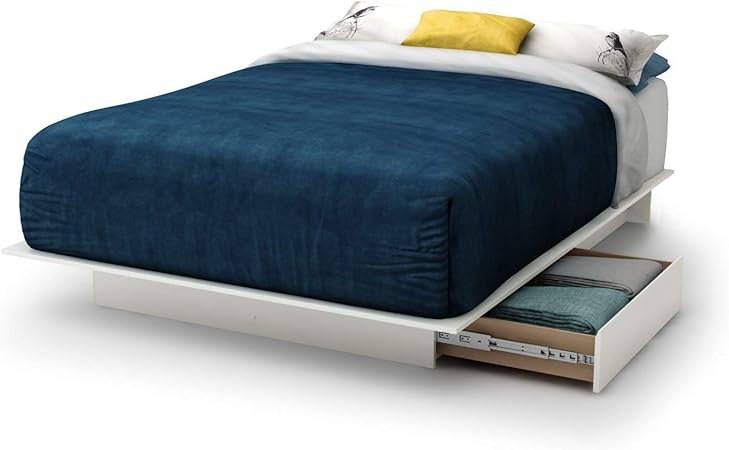 Amazon Com Full Size White Modern Platform Bed Frame With 2
