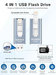 SCICNCE 512GB Photo Stick for Phone, 4 in 1 USB