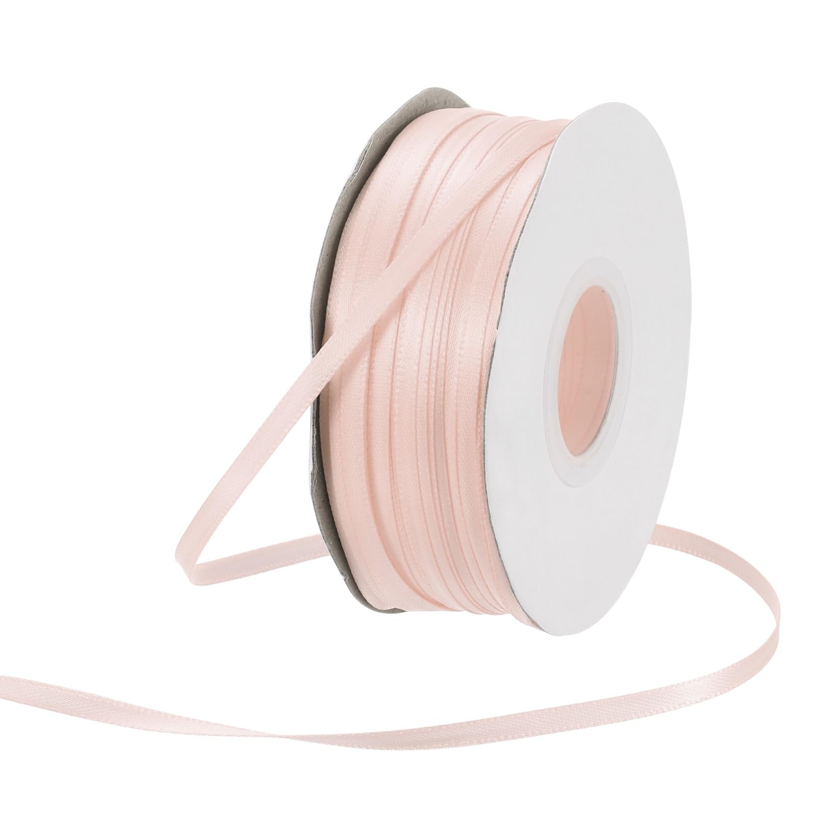 Rebower 3mm Satin Ribbon 91m Thick Double Face Grosgrain Silk Ribbon, [for Gift Wrapping, Hair Bows, Wedding, Cake, Flower] - 100 Yard/300ft/ Apricot — image 1