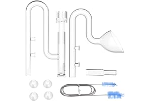FZONE Aquarium Glass Mini Skimmer Lily Inflow and Outflow Sets for Mini Nano Tanks Filter Pipes(for 1/2inch Tubing)