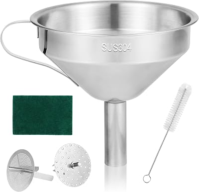 JOREST 5pcs 3D Resin Filter Funnel Kit Stainless Steel with Brush