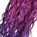 Bestrice Ombre Dip-dye Color Clip in Straight Synthetic Thick Hair Extension 21.6-23.6 inches Length Red to Purple Loose Curl for Fashion Girls
