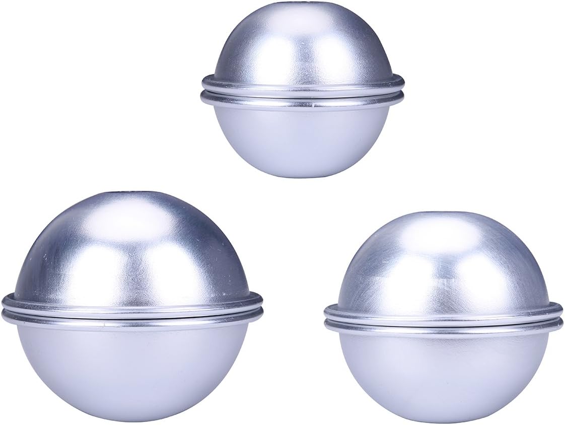 LiangGui Bath Bomb Molds Cupcake Baking Making Kits Metal Spherical Cookie Mould