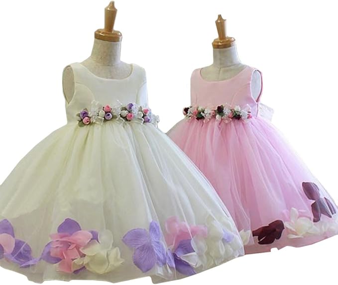Amazon エースタイル A Style ドレス ワンピース 女の子 花飾り コサージュ サテン チュチュ チュール スカート ガールズ キッズ フォーマル パー フォーマル 通販