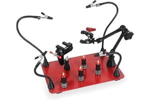 NEWACALOX Helping Hands Soldering Magnetic Third Helper hand Station with 4 Solder Magnetic Arms, Welding Gun Holder and Waterproof Large Stable Base for Electronics PCB Clamp Jewelry Crafts Model Repair