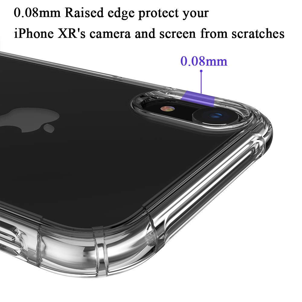 iPhone XR Case, Y&R Direct Crystal Clear Cases for iPhone XR 6.1'', Slim Soft TPU Cover, Supports Wireless Charging, Shock Resistant, Anti-Yellowing, Protector for Camera Lens and Front Screen