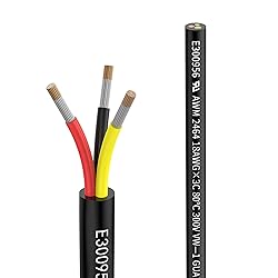 Matugajp 18awg 3 Wire Cable 18/3 Electrical Wire 3