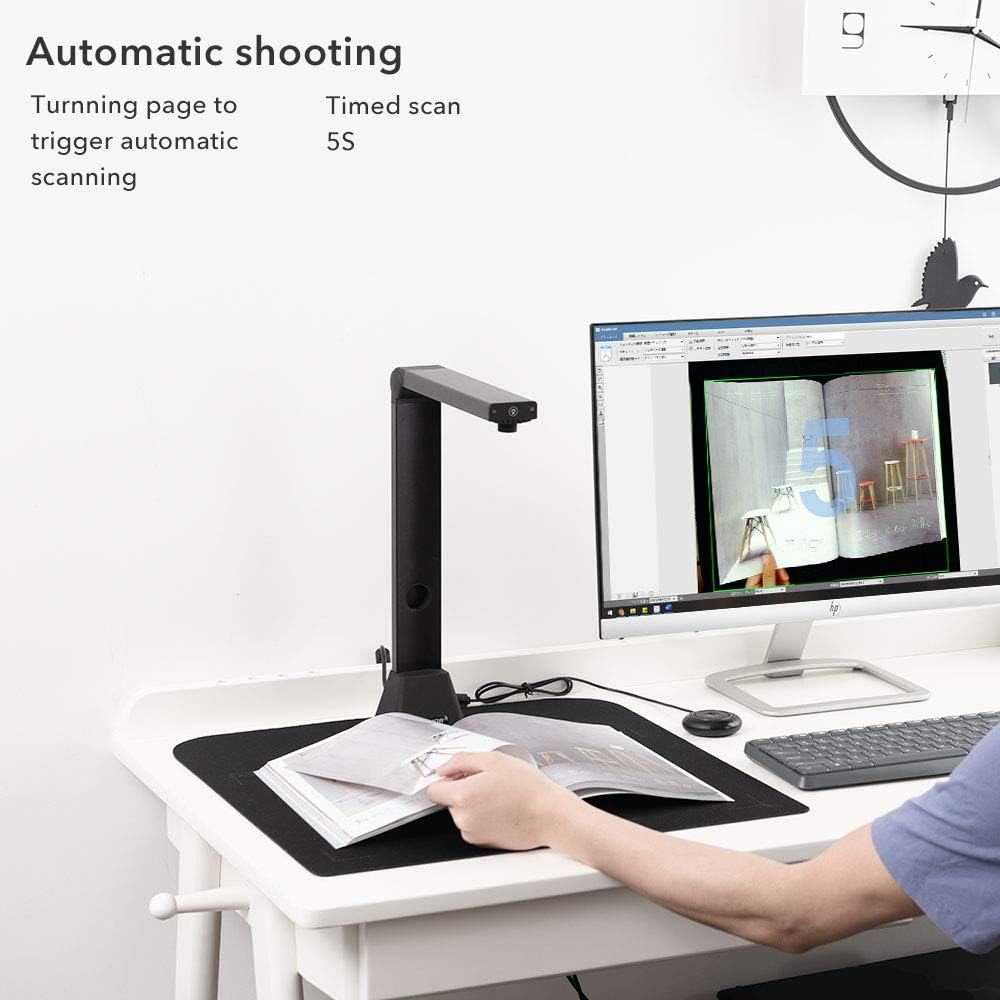 iOCHOW S5 Book & Document Camera, 22MP High Definition Professional Portable Book Scanner, Auto-Flatten & Deskew Tech, Capture Size A3, Multi-Language OCR, SDK & Twain for Office and Education: Electronics