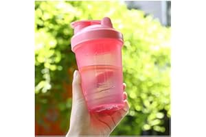 CHNLML Protein Shaker Bottle 400ML/16Oz w. Shaker Ball for Protein Shake, Shaker Bottle with Mixing Ball, Leak-Proof, BPA-Free, for Gym, Workout, Juice Mixer (Pink/Pink Body, 16Oz-400ML-1Bottle)