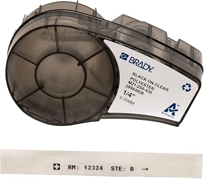 Brady Polyester Tape BMP21-PLUS/BMP21-LAB 6.35 mm x 6.40 m Black on Transparent