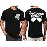 FRYAID Princess Security Team Shirt Men Magical T-Shirt Magic Kingdom Tees Dad Birthday Party Family Trip Short Sleeve Tops