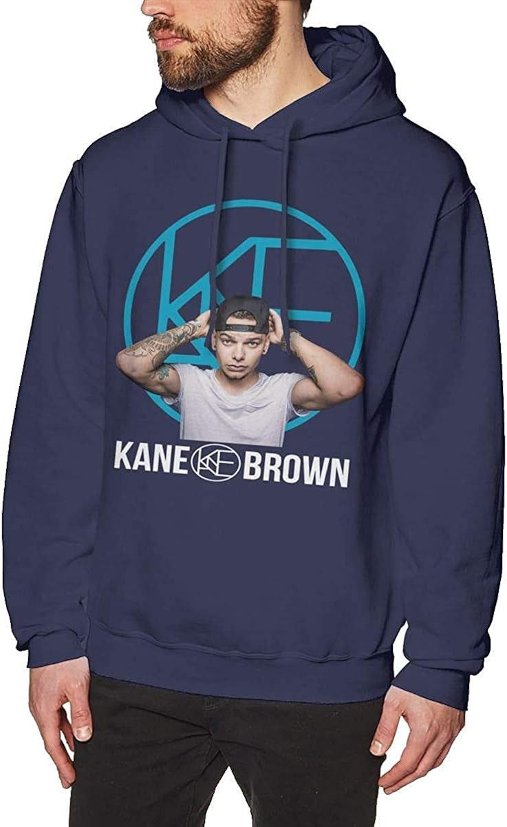 YGSKUY Kane Brown Men's Leisure Long Sleeve Hoodie Drawstring Pullover Hoodie Sweatshirt,Navy